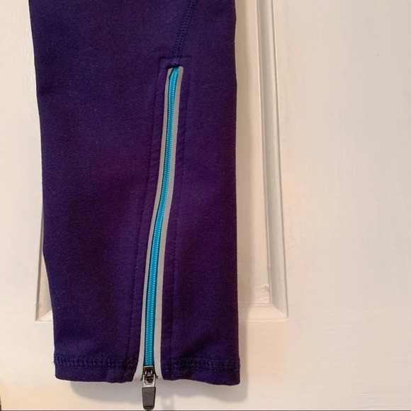 Fabletics Zipper Leggings Navy Blue Teal - Picture 5 of 6